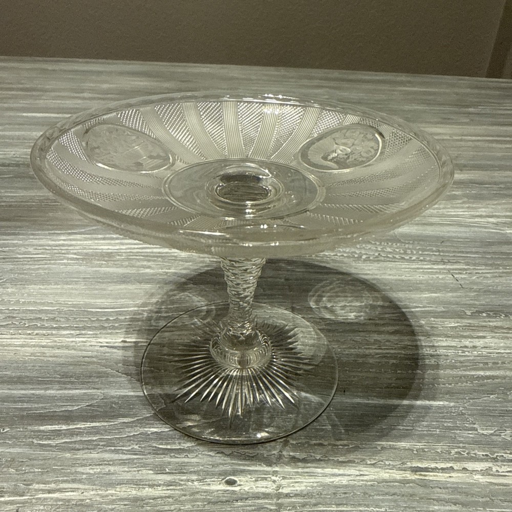 Vintage Glass Pedestal Stand for Mini Cakes or Candy Display