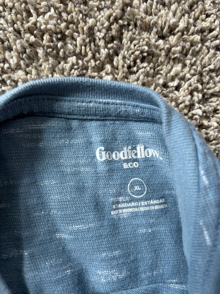 Goodfellow & Co Men's XL Blue Crew Neck Short Sleeve Solid T-Shirt