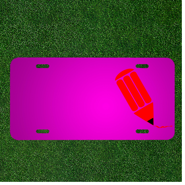 Custom Personalized Car License Plate With Add Names To Pencil Pen Crayon Red