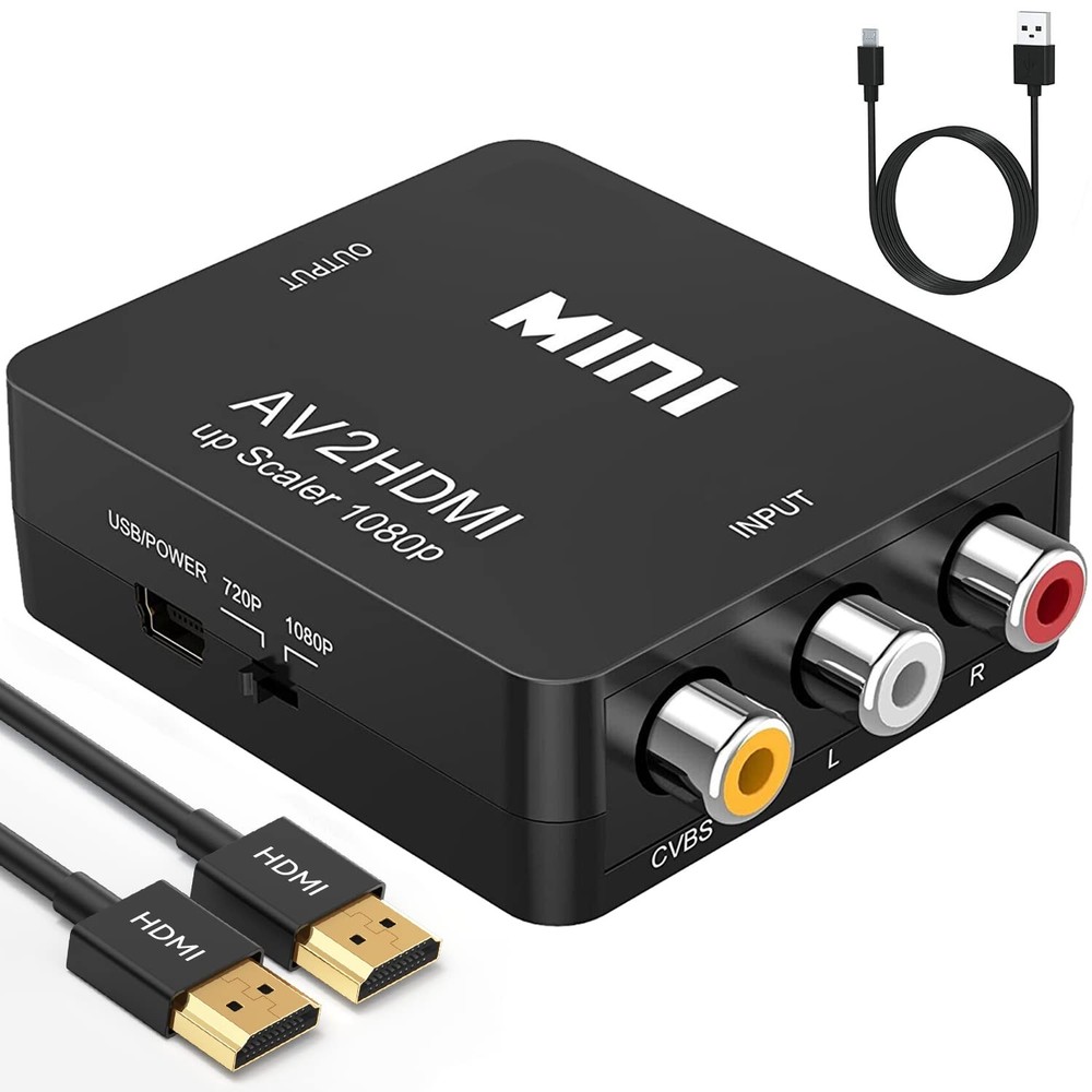 RCA to HDMI Converter 1080P Mini AV Composite CVBS Video Audio Adapter