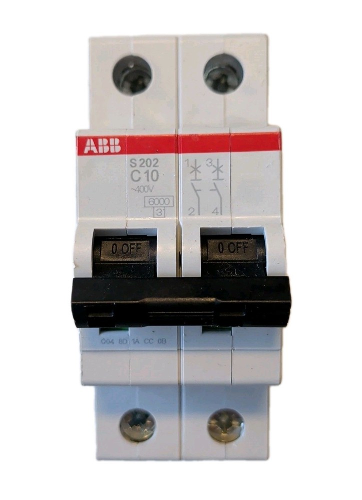 ABB 2CDS252001R0104 , S202-C10 , Miniature Circuit Breaker , 2Pole , 10 A