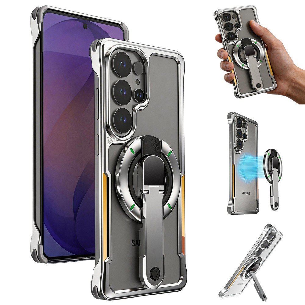 Slim Aluminum Bumper Case with 360° Magnetic Stand For Samsung Galaxy S26 Ultra