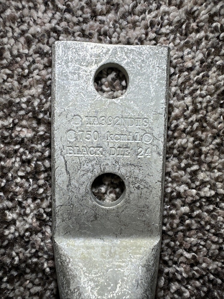 Burndy Ya392N 2-Hole Hylug Conductor Long Barrel Terminal, 750-Kcmil, Copper