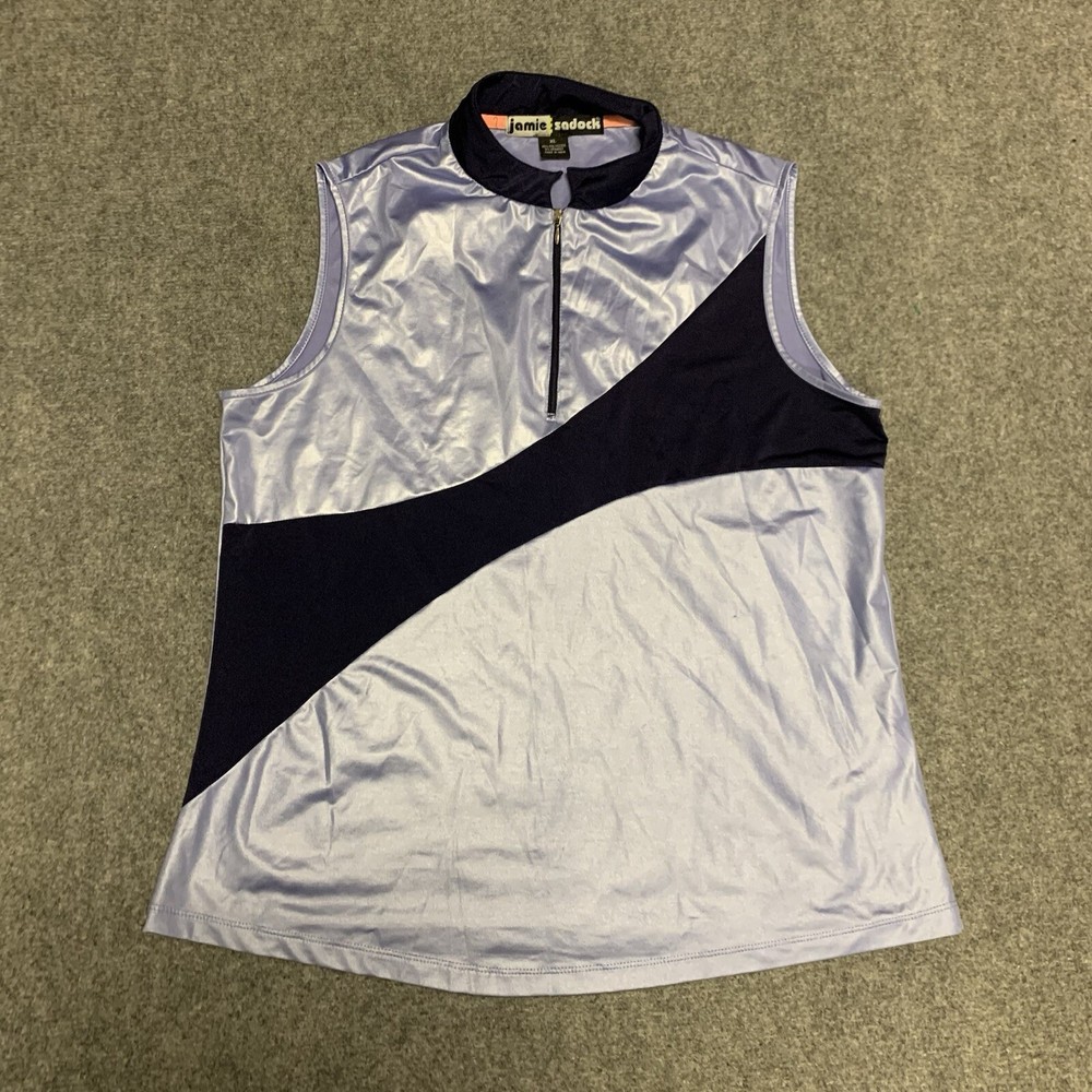 Jamie Sadock Womens Top Size Medium M Sleeveless Golf Top 1/4 Zip Pullover