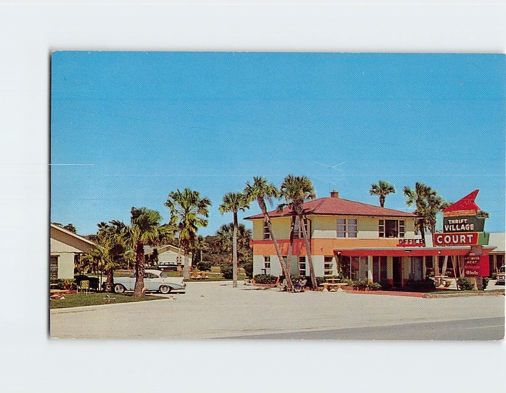 Postcard Thrift Village Court & Cottages St. Augustine Beach Florida USA
