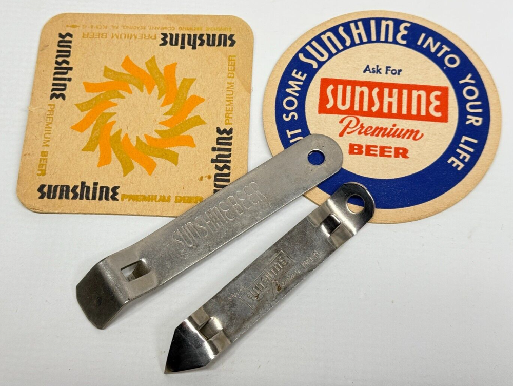 Vintage Sunshine Beer Bottle Openers & Coasters