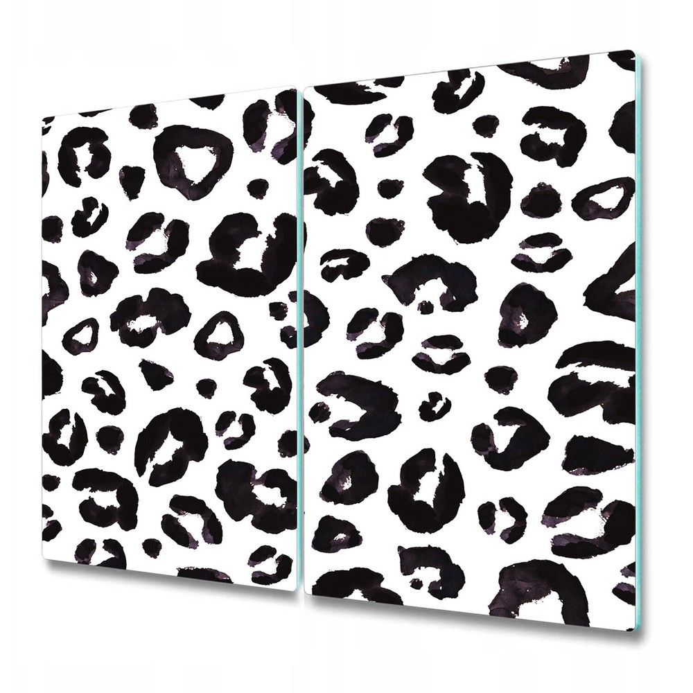 Glass Chopping Cutting Board Utensil Animal Print Black Animal Print 2x30x52