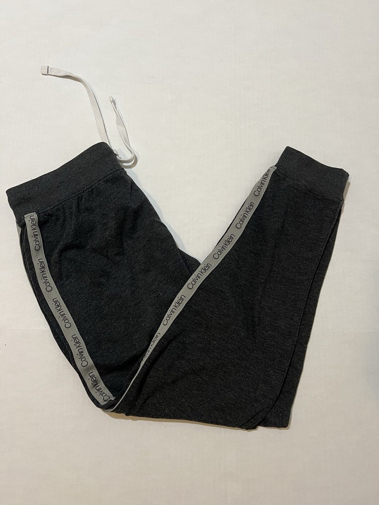 Calvin Klein Sleepwear Pants Womens M Black Side Logo Tape Jogger Drawstring