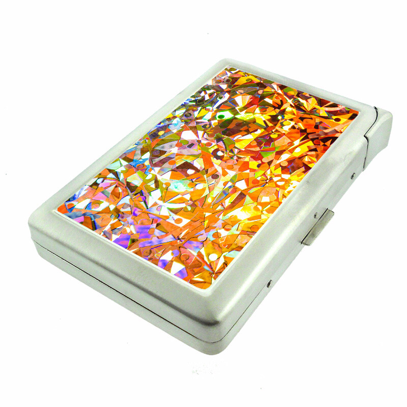 Abstract Art Em3 Cigarette Case with Built in Lighter Metal Wallet-image