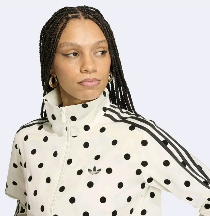 Adidas SATIN POLKA DOTS TT Track Top Jacket S Small New Nwt