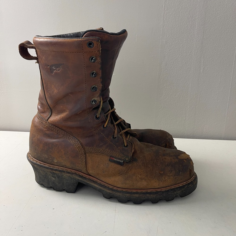 Red Wing Boots Mens 11 Brown Loggermax 4420 Steel Toe Waterproof Work Outdoor