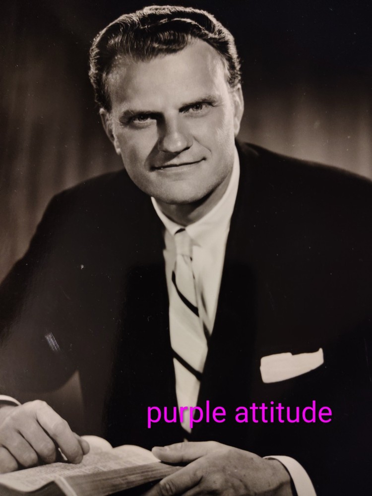 Vintage Original Press Photo - Billy Graham Evangelist - BGEA Studio Portrait -
