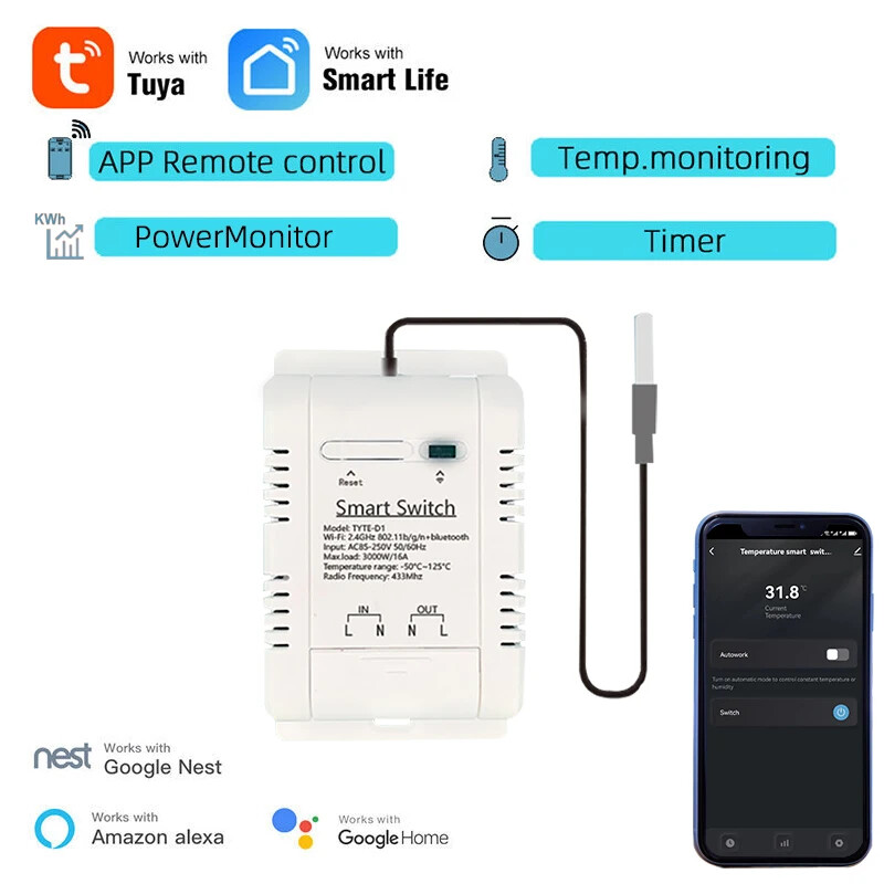 Smart WiFi Thermostat with Humidity Sensor & Energy Monitoring