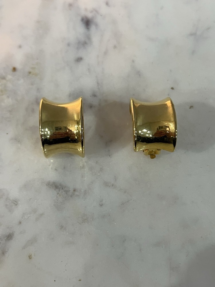 Vintage Gold Hoop Earrings  #D