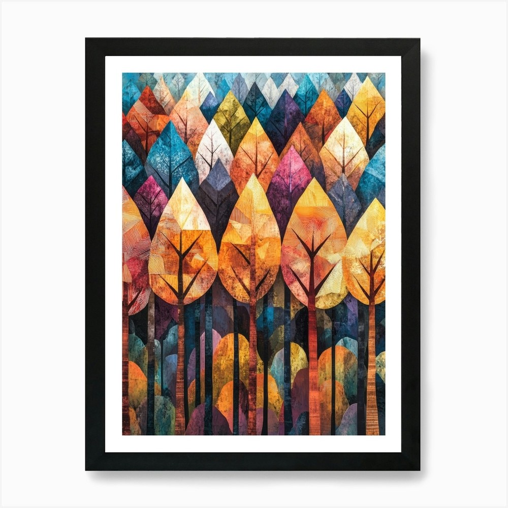 Autumn Trees 8 Framed Wall Art Canvas Print Poster Picture