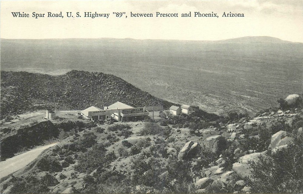1920s Yarnell Arizona Prescott Phoenix White Spar Road Hwy 89 Postcard 26-3449