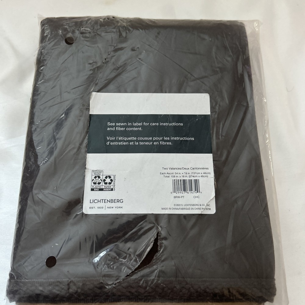 Lichtenberg Valance Curtain 54in W x 18in - Chocolate Package Of 2  2022