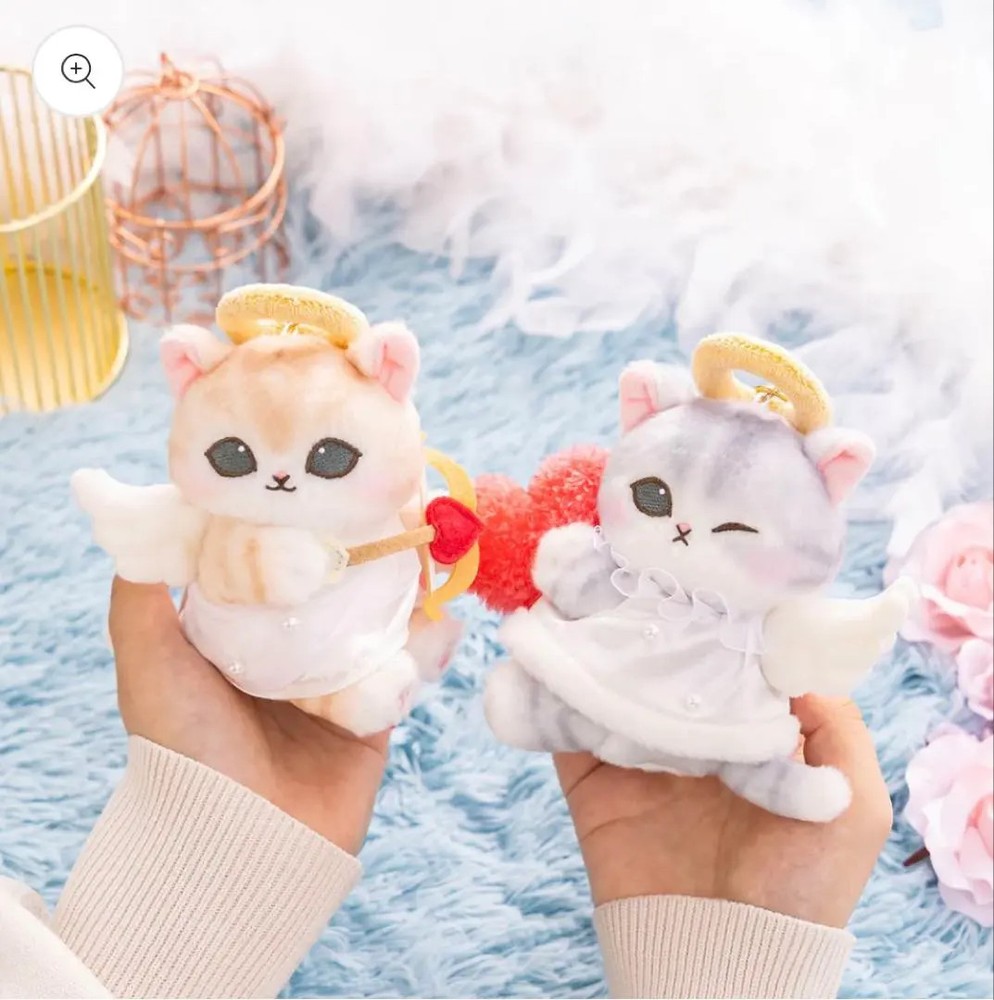 Set of 2 Mofusand  Angel Cupid Plush Toy Mascot Cat Key Chain 2025 Japan New
