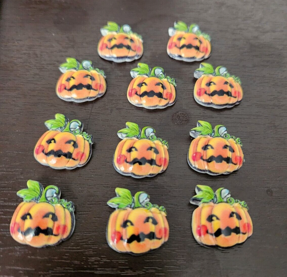 Colorful Pumpkin Baubles, Resin Kawaii Round Stone Figurines, Decal Home Decor