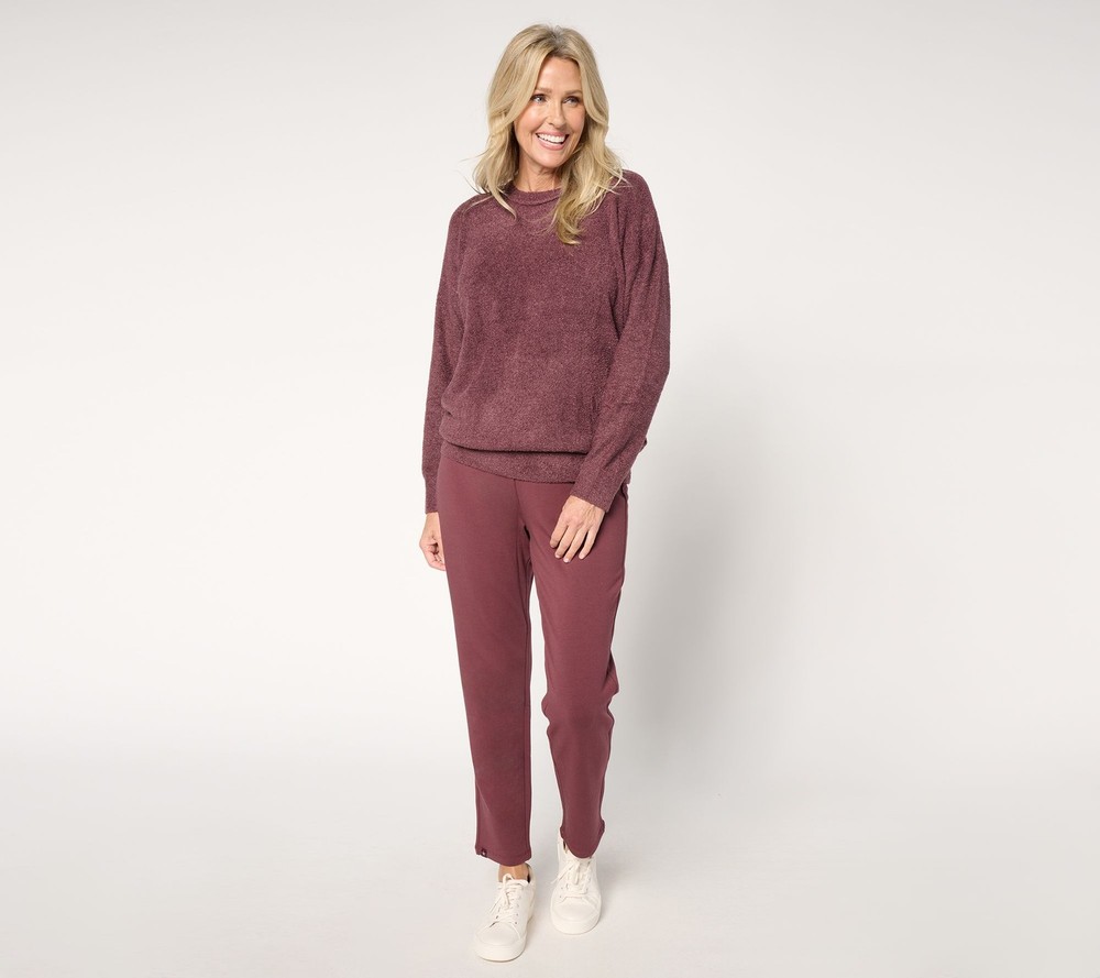 Barefoot Dreams Women's Set Sz XL Reg. CozyChic Lite Pullover & Purple A656328