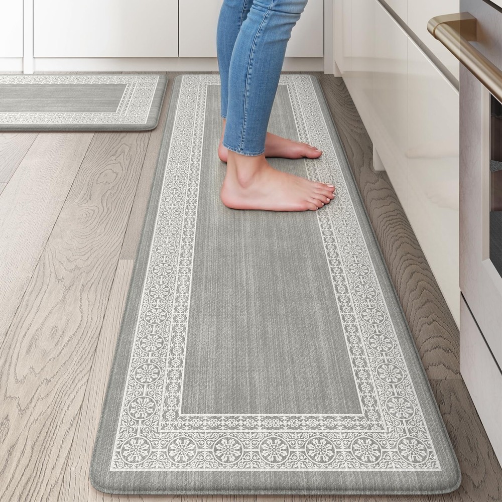 Farmhouse Kitchen Rugs Sets of 2, Anti Fatigue Mats for Kitchen Floor Non Sli...