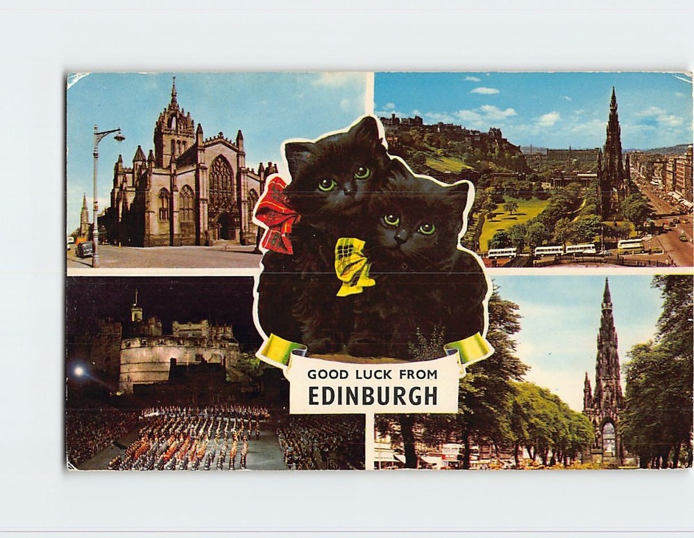 Postcard Famous Places and Landmarks in Edinburgh Scotland