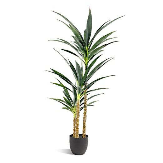 4.7Ft Artificial Agave Plant with 3 Heads in Plastic Pot