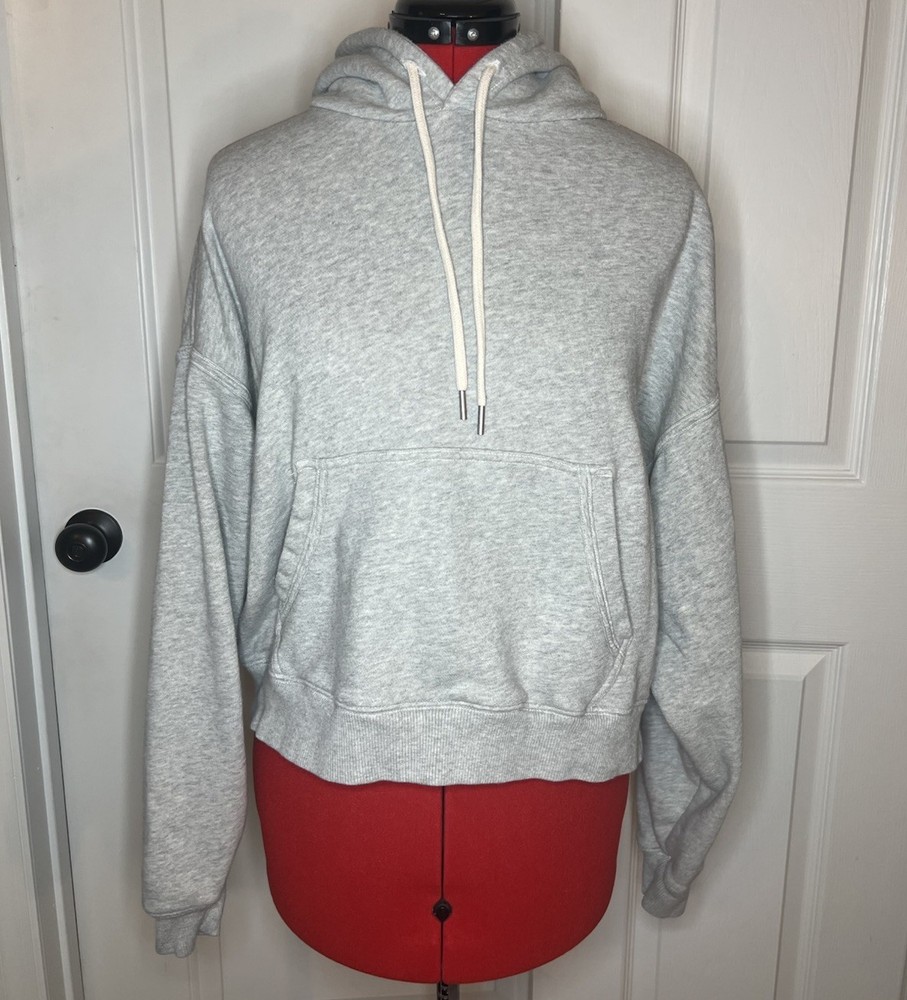 Aerie Oversized Long Sleeve Pullover Hoodie Light Gray Womens Small