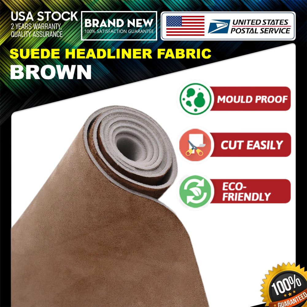 Deluxe Suede Cars Headliner Foam Material Fabric Upholstery Roof Liner Repair