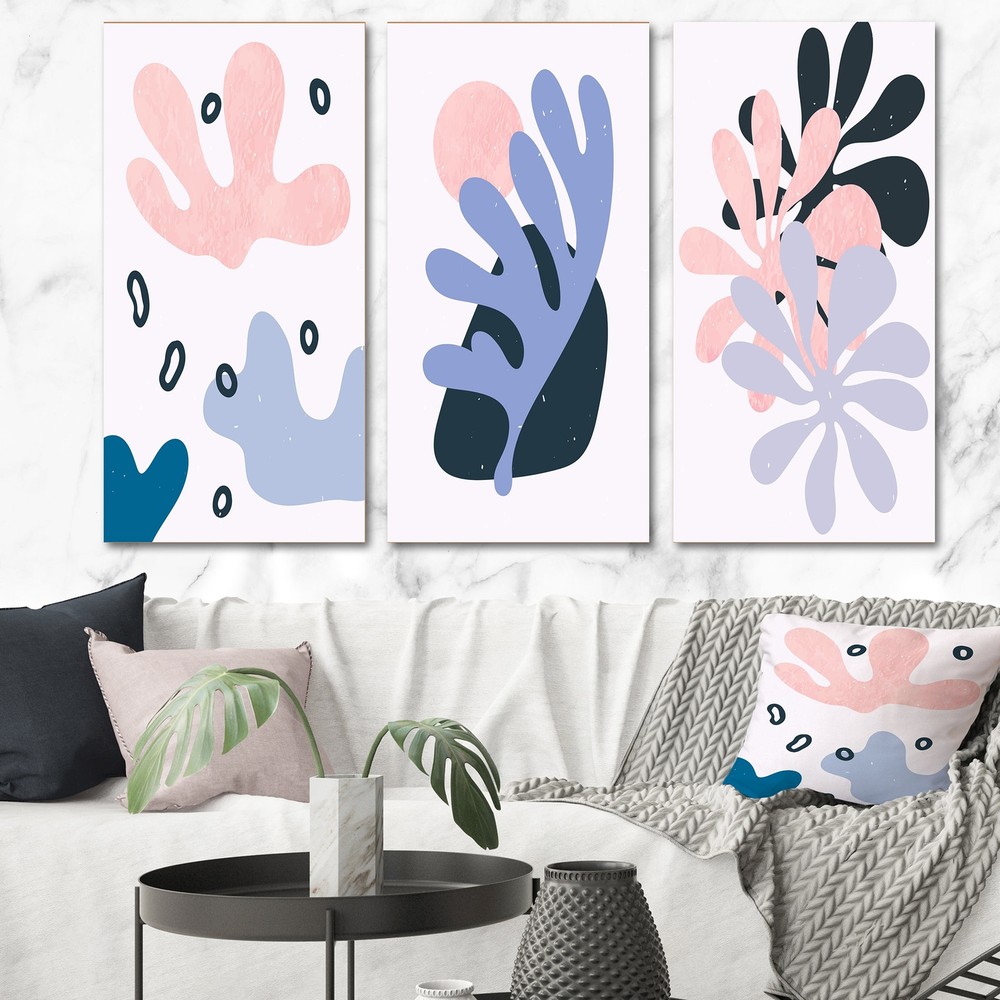 Designart Primitive Abstract Retro Shapes VII - Mid-Century Modern Wall Art Print - Vibrant Geometric Patterns for Contemporary Home Decor