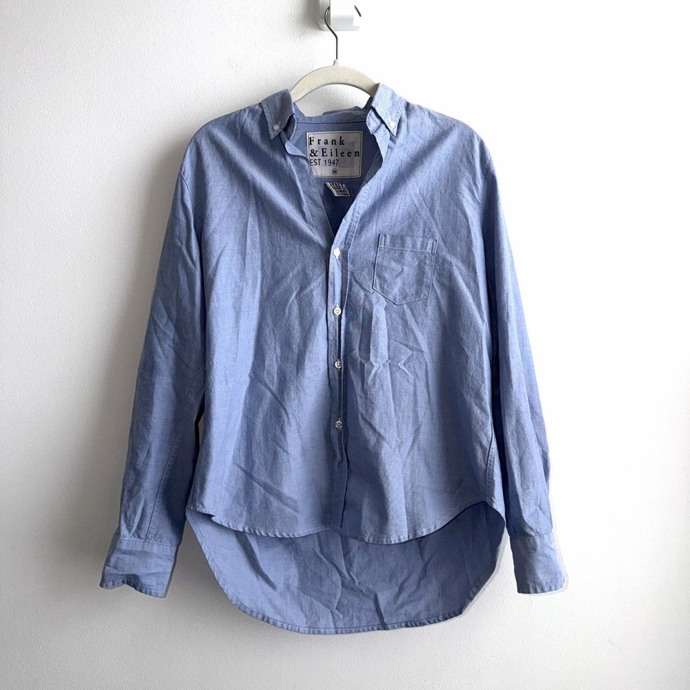 Frank & Eileen Eileen Shirt Women's Size XS Oversized Fit Blue Capsule Top