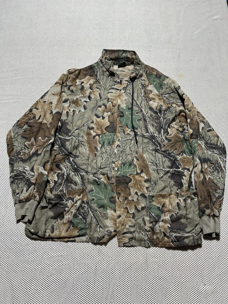 Vintage Camo made in USA Spartan real tree lightweight zip up jacket size l