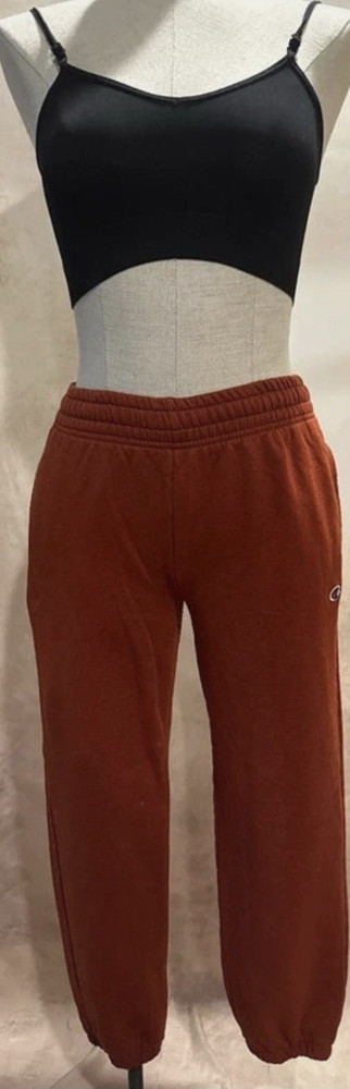 Champion Men's Brown Fleece Cotton Blend Sweatpants Pants Size S Elastic Waist