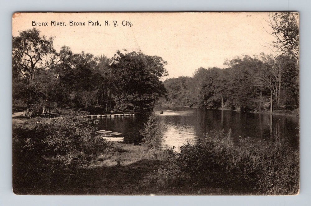 New York City NY, Bronx River, Bronx Park, Antique, Vintage c1909 Postcard