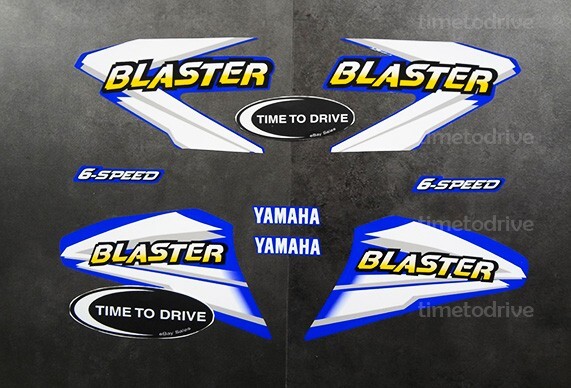 1998 - 1999 Yamaha Blaster 200 Decals Stickers Quad Graphics 8pc graficos BLUE