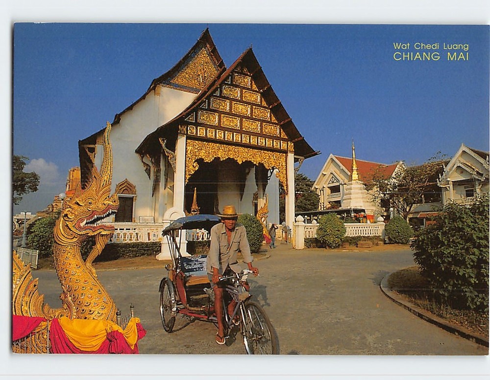 Postcard Main Viharn Wat Chedi Luang Chiang Mai Thailand