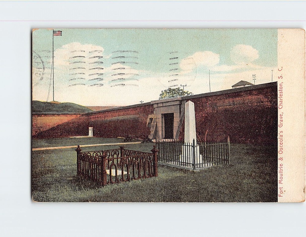 Postcard Fort Moultrie & Osceola's Grave Charleston South Carolina USA