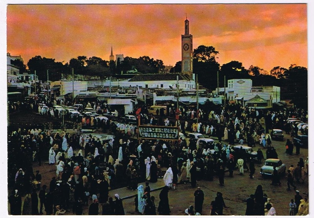 Marocco Postcard Tanger Big Market Sunset