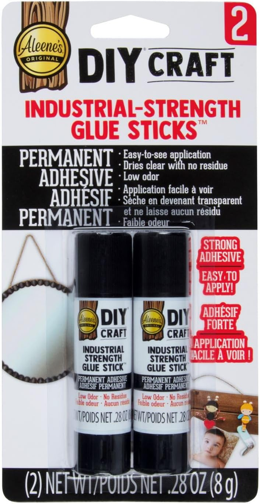Aleene's DIY Craft Industrial-Strength Glue Sticks, Permanent Bond - 2 Pack