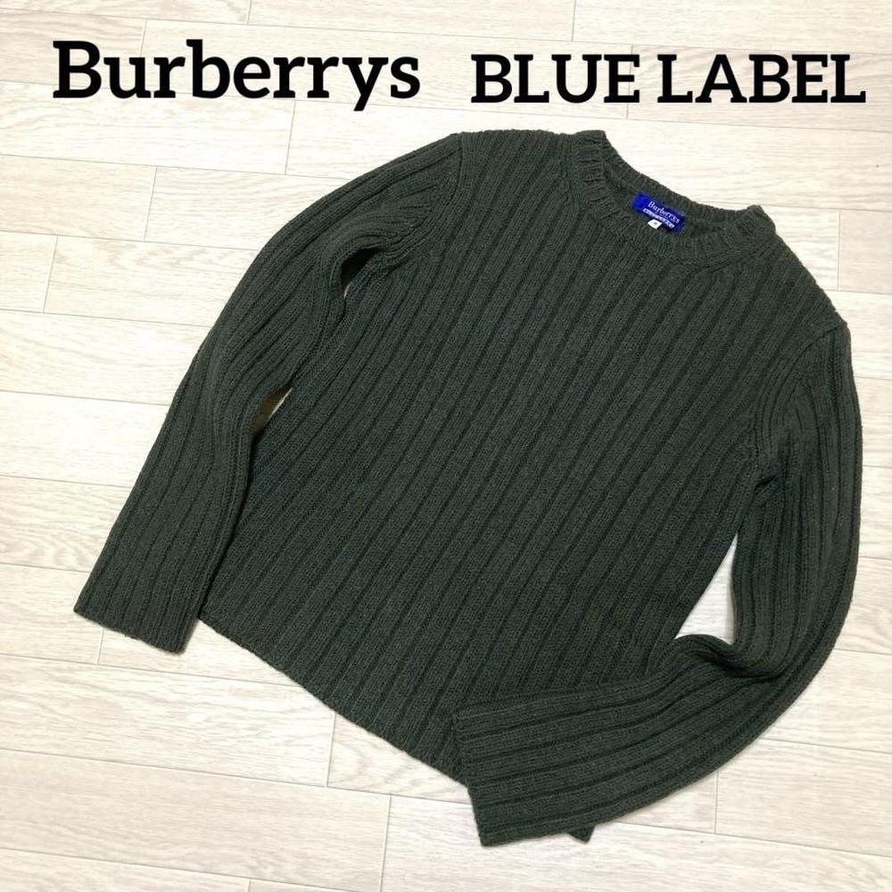 Burberry Blue Label Khaki Knit Sweater M Used Wool/Acrylic Blend