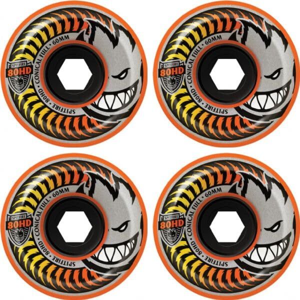 Spitfire Wheels 80HD Fade Conical Full Orange Skate Wheels 60mm 80a (Set of 4)