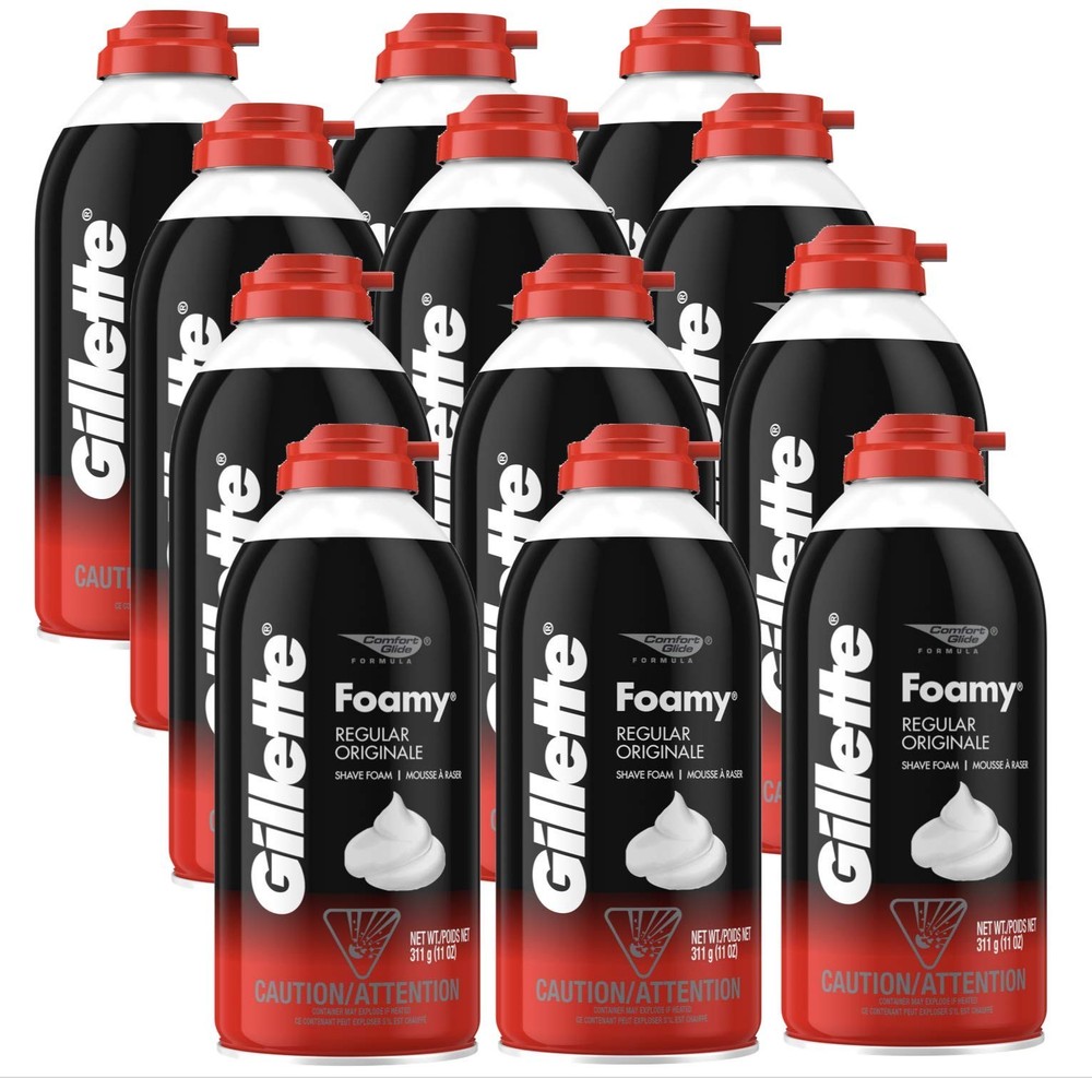 Foamy Regular Shaving Cream 12-Pack 11 oz Cans