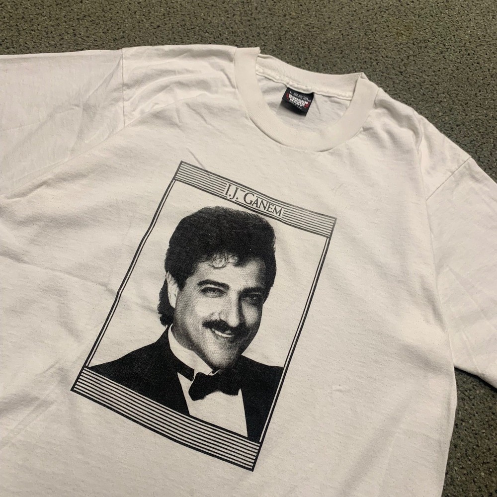 Vintage Screen Stars Best IJ Ganem Graphic T-Shirt White Large Made in USA 80s