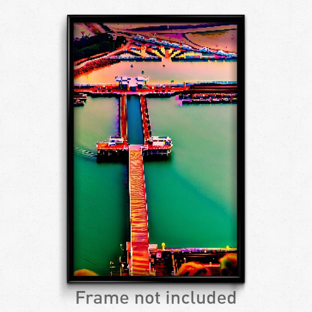 8-Bit Psychedelic Pixel Art Jetty Video Game Poster