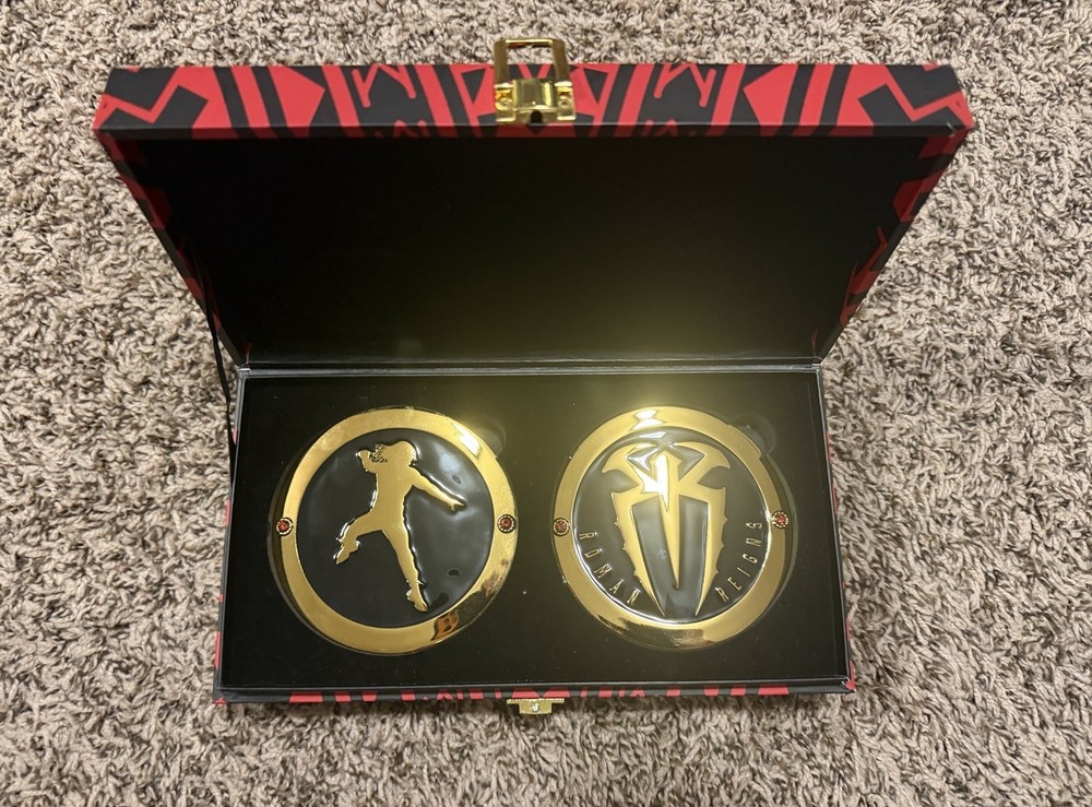 OFFICIAL Roman Reigns V3 WWE Replica Championship Side Plates with box RESTONED