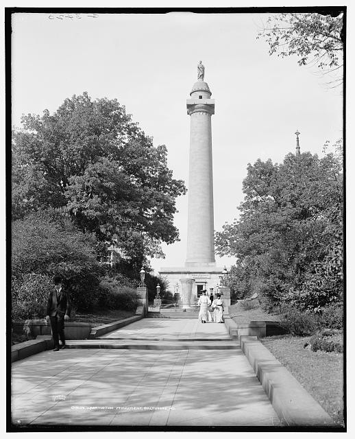 George Washington Monument,memorial,statues,towers,Baltimore,Maryland,MD,c1906