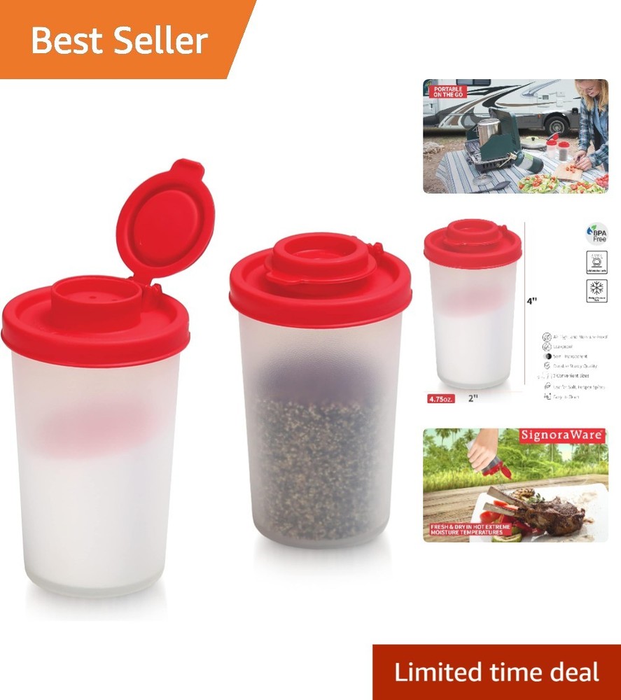 Clear Plastic Salt and Pepper Shakers for Outdoors Kitchen