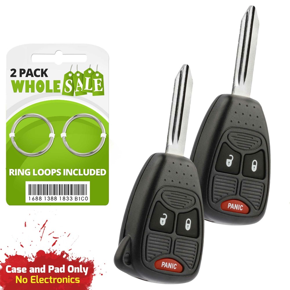 2 Replacement For 2004 2005 Chrysler Town & Country Key Fob Remote Shell Case