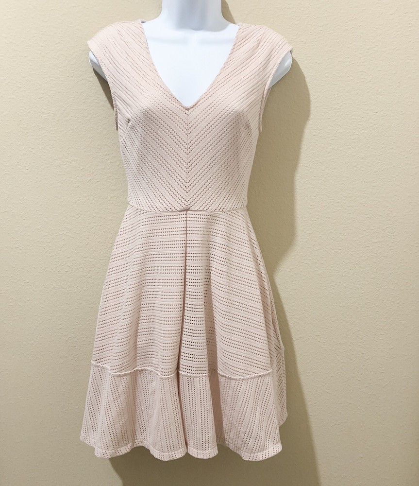 BAR III Women Fit and Flare Dress Size S Light Pink Party Sleeveless Lined