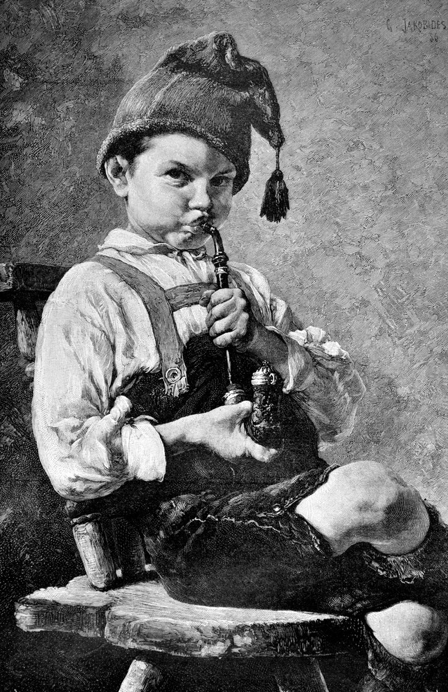 Child Holding on pipe Decorative Poster print. Home Graphic Art Design.4063